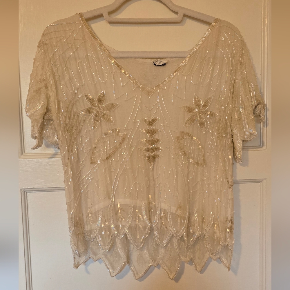 Vintage Art Deco Style Beaded Women's Top